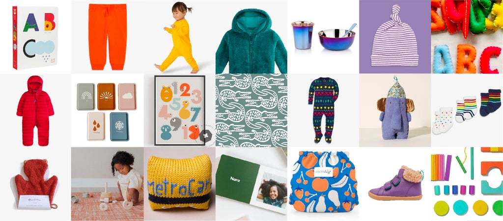 Holiday baby gift ideas in rainbow order
