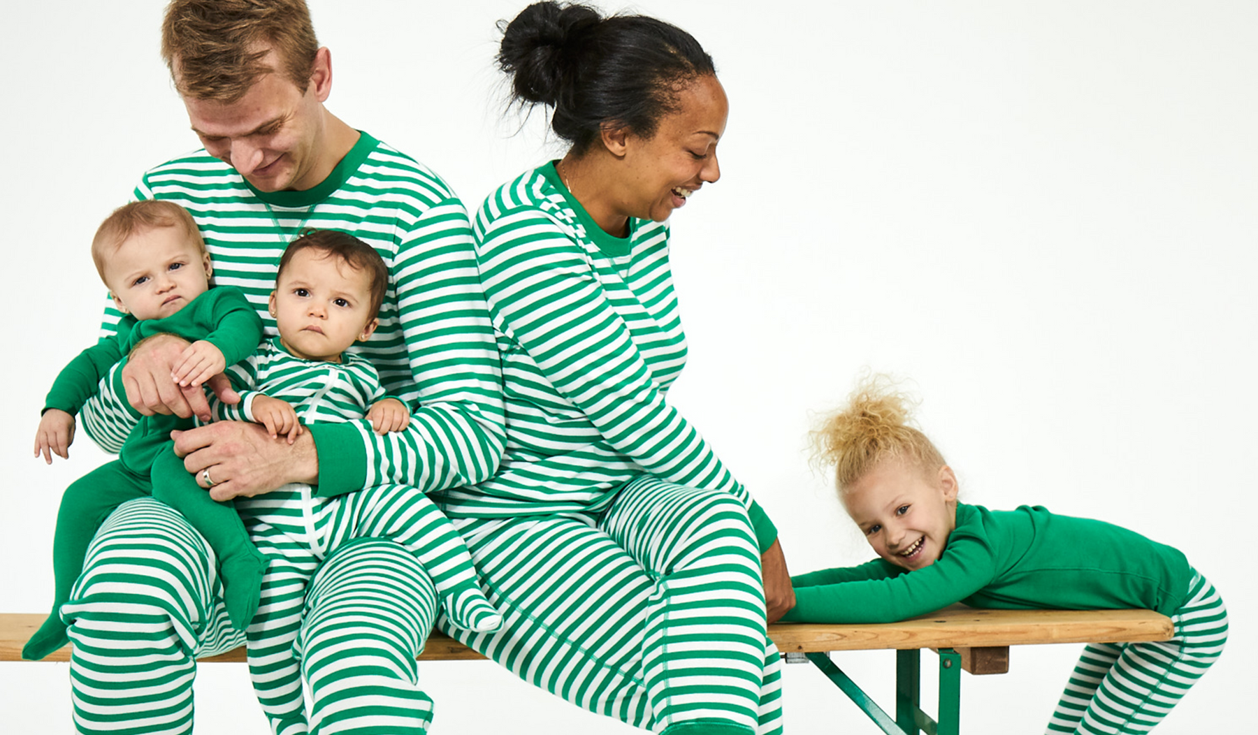 New Green Matching Family Primary Pajamas